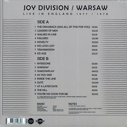 Joy Division, Warsaw - Live In England 1977-1978 (ltd. ed.)