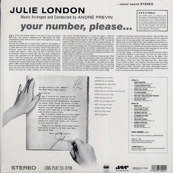 Julie London - Your Number Please (+bonus track) (ltd. ed.) (180g)
