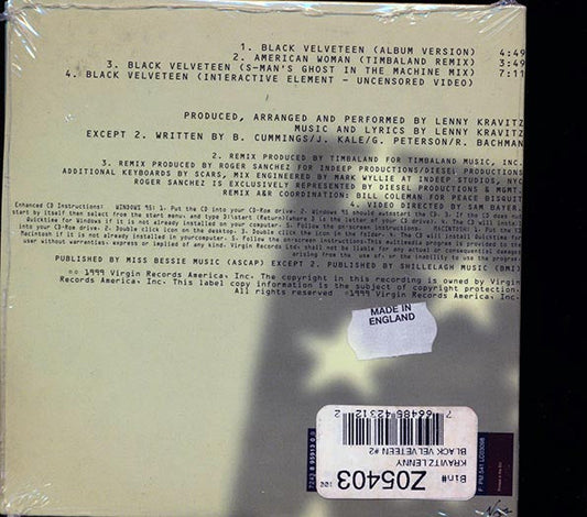 Lenny Kravitz - Black Velveteen (EP, 4 Tracks)