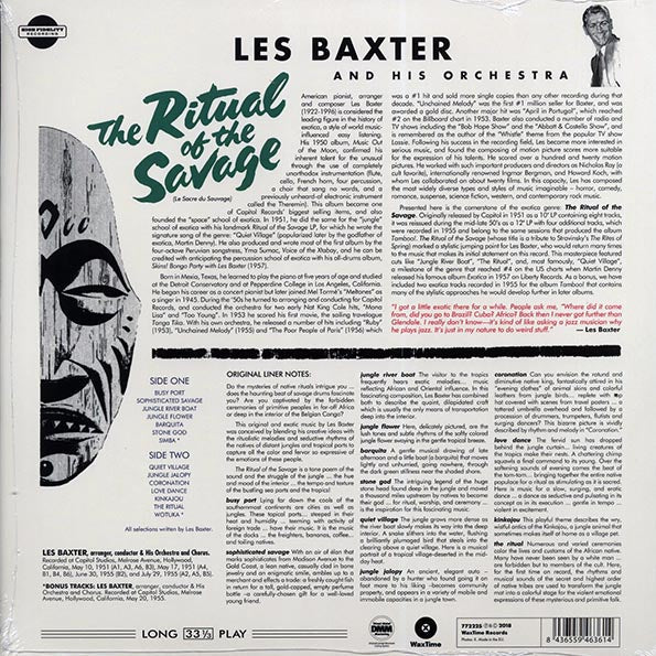 Les Baxter & His Orchestra - Ritual Of The Savage (Le Sacre Du Sauvage) (+2 bonus tracks) (ltd. ed.) (180g)