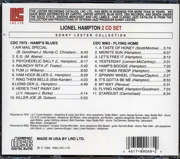 Lionel Hampton - Hamp's Blues + Flying Home (2 albums on 2 CDs) (21 tracks) (2xCD)