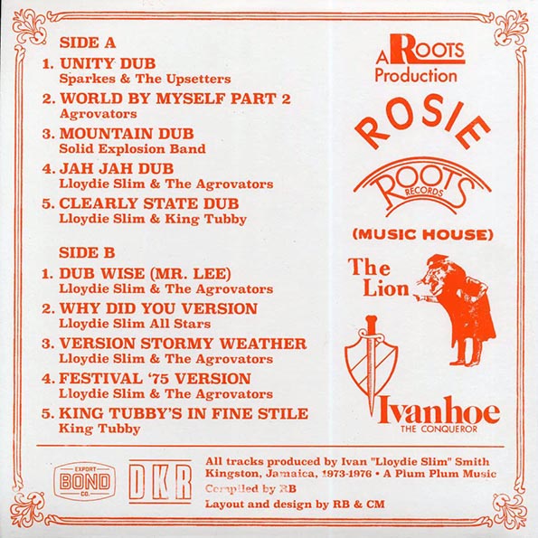 Lloydie Slim, King Tubby, The Aggrovators - Roots From The Record Smith In Dub: Lloydie Slim Productions 1973-1976 (ltd. ed.) (silkscreen)