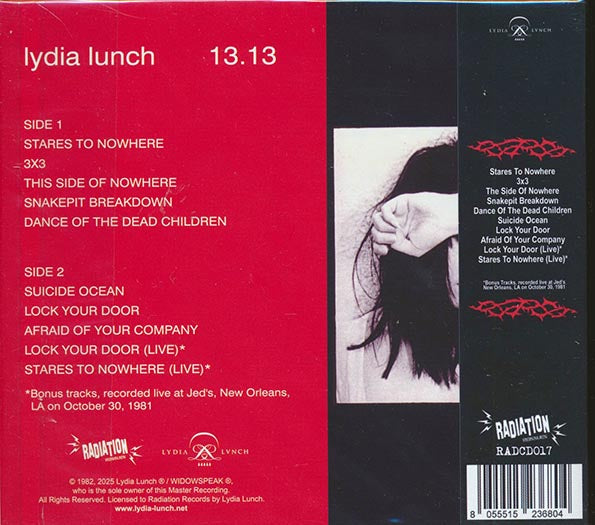 Lydia Lunch - 13.13 (+2 bonus tracks) (remastered)
