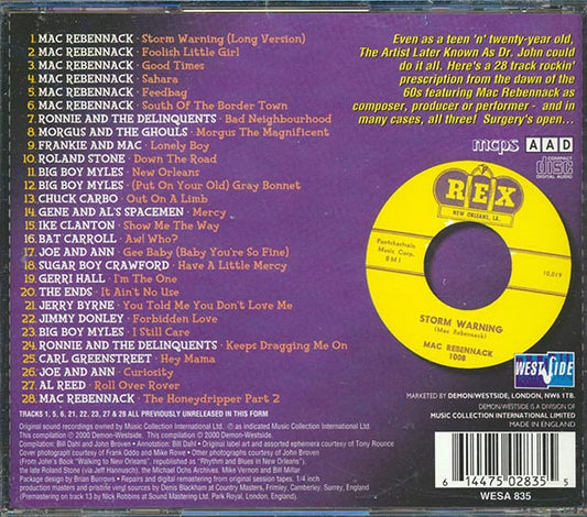 Mac Rebennack, Big Boy Myles, Ronnie & The Delinquents, Etc. - Return Of The Mac: In The Studio With Mac Rebennack AKA Dr. John 1959-1961 (28 tracks)