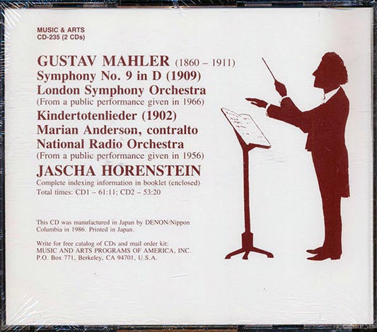 Mahler, Horenstein, Marian Anderson - Symphony No. 9 Kindertotenlieder (Japan) (2xCD)