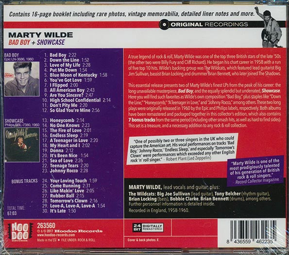 Marty Wilde - Bad Boy + Showcase (2 albums on 1 CD) (30 tracks) (incl. 16-page booklet) (24-bit mastering) (remastered)