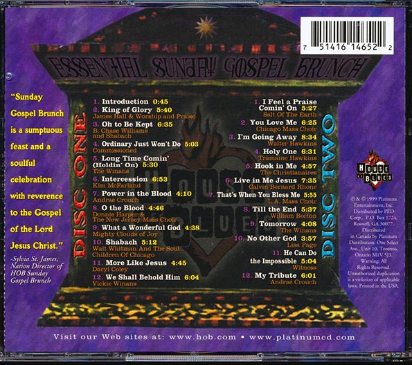 Might Clouds Of Joy, The Christianaires, Salt Of The Earth, Etc. - Essential Sunday Gospel Brunch (24 tracks) (2xCD)