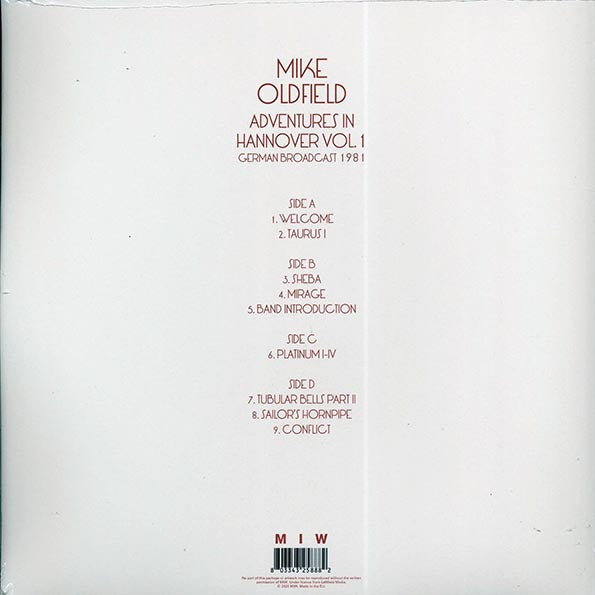 Mike Oldfield - Adventures In Hannover Volume 1: German Broadcast 1981 (2xLP)