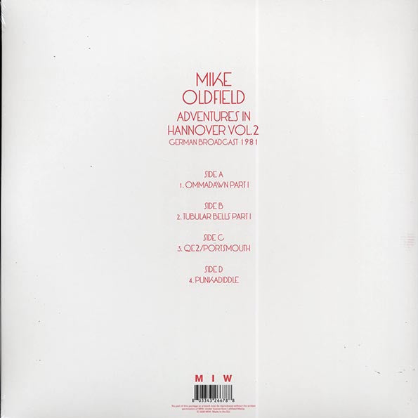 Mike Oldfield - Adventures In Hannover Volume 2: German Broadcast 1981 (2xLP)