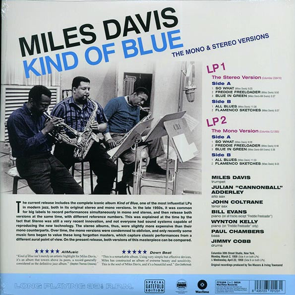 Miles Davis - Kind Of Blue: The Mono & Stereo Versions (mono+stereo) (ltd. ed.) (2xLP) (180g)