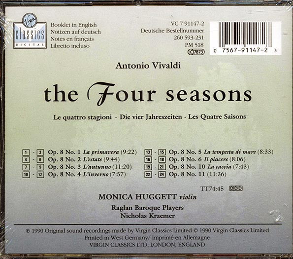 Monica Huggett, Raglan Baroque Players, Nicholas Kraemer - Vivaldi: The Four Seasons