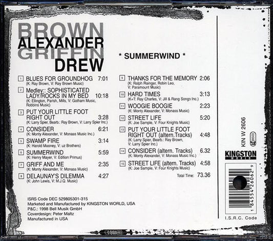 Monty Alexander, Ray Brown, Johnny Griffin, Martin Drew - Summerwind (marked/ltd stock)