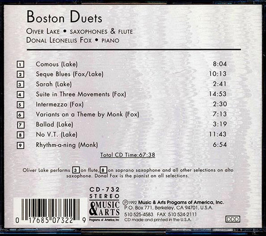 Oliver Lake, Donal Leonellis Fox - Boston Duets