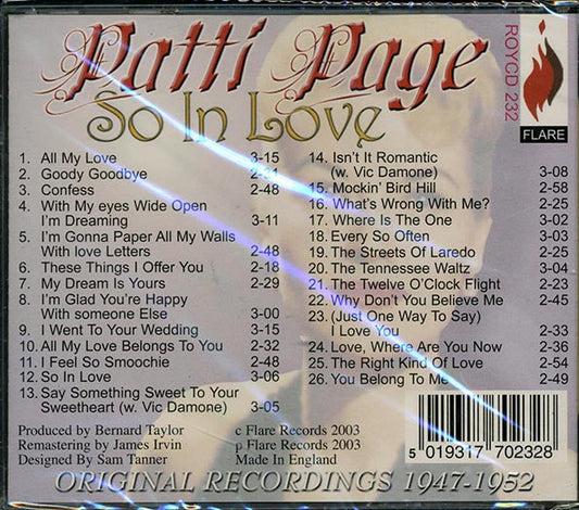 Patti Page - So In Love (26 tracks)