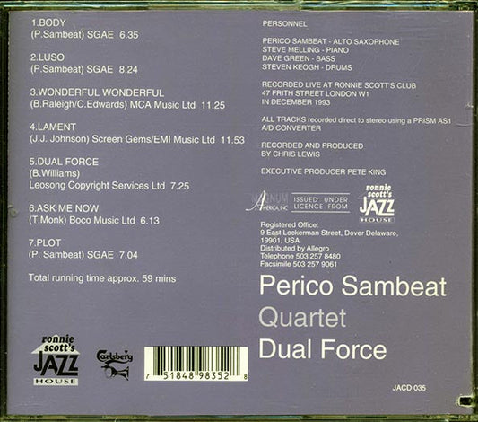 Perico Sambeat Quartet - Dual Force (marked/ltd stock)