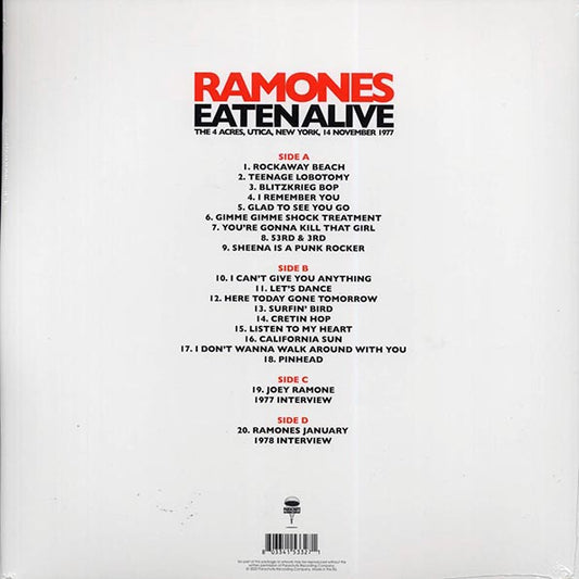 Ramones - Eaten Alive: The 4 Acres, Utica, New York, 14 November 1977 (2xLP)