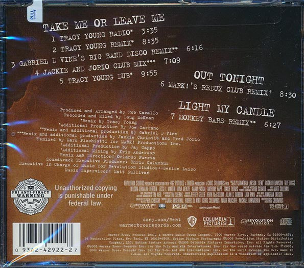 Rent - Take Me Or Leave Me: Remixes (marked/ltd stock)
