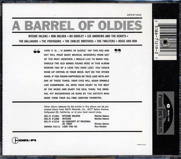 Ritchie Valens, The Gallahads, Bo Diddley, Etc. - A Barrel Of Oldies (marked/ltd stock)