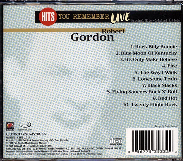 Robert Gordon - Hits You Remember: Live