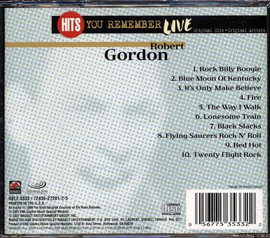 Robert Gordon - Hits You Remember: Live