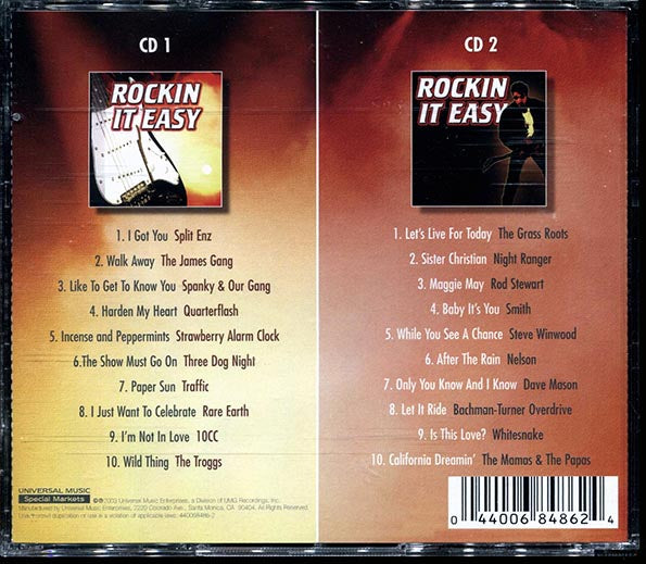 Rod Stewart, Steve Sinwood, Whitesnake, Night Ranger, 10CC, Split Enz, Etc. - Rockin It Easy (20 tracks) (2xCD)