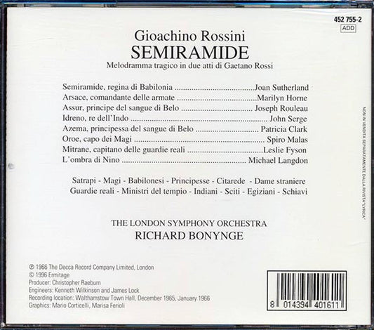 Rossini, Sutherland, Horne, Serge, Rouleau, Malas, London Symphony Orchestra - Semiramide