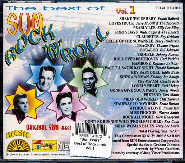 Roy Orbison, Wade Cagle & The Escorts, Frank Ballard, Etc. - The Best Of Sun Rock 'n' Roll Volume 1