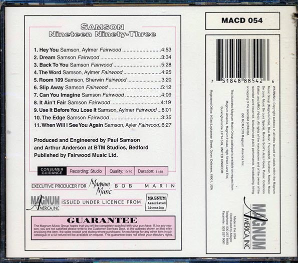 Samson - Nineteen Ninety-Three (marked/ltd stock)