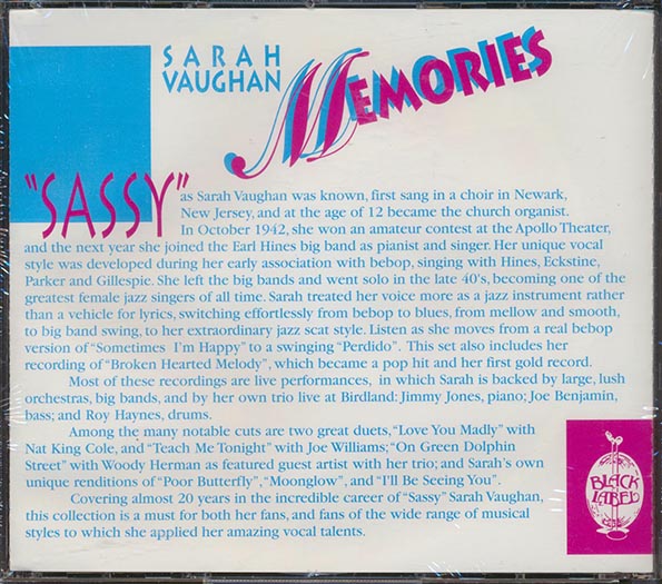 Sarah Vaughan - Memories (66 tracks) (5xCD)