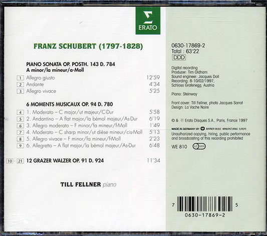 Schubert, Till Fellner - Piano Sonata D.784: 6 Moments Musicaux D.780