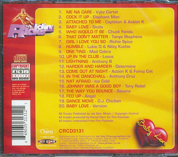 Sizzla, Chuck Fender, Tanya Stephens, Etc. - Riddim Rider: Baby Love (rhythm: "Baby Love") (20 tracks)