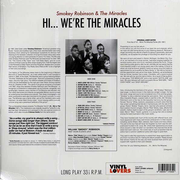 Smokey Robinson & The Miracles - Hi We're The Miracles (+5 bonus tracks) (ltd. ed.) (180g)