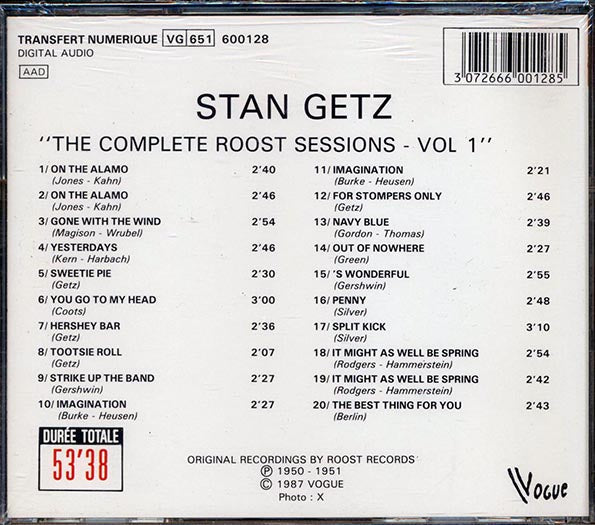 Stan Getz Quartet - The Complete Roost Sessions Volume 1 (20 tracks)