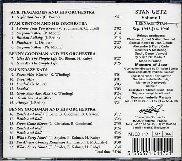 Stan Getz - Volume 1: Teenage Stan 1943-1946 Complete Edition