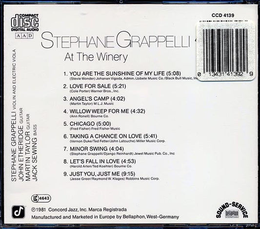 Stephane Grappelli - At The Winery