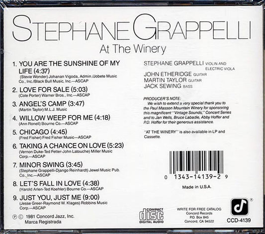 Stephane Grappelli - At The Winery