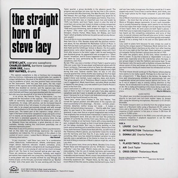 Steve Lacy - The Straight Horn Of Steve Lacy (green vinyl)