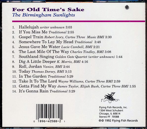 The Birmingham Sunlights - For Old Time's Sake (marked/ltd stock)