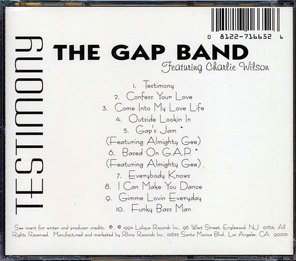The Gap Band - Testimony (marked/ltd stock)