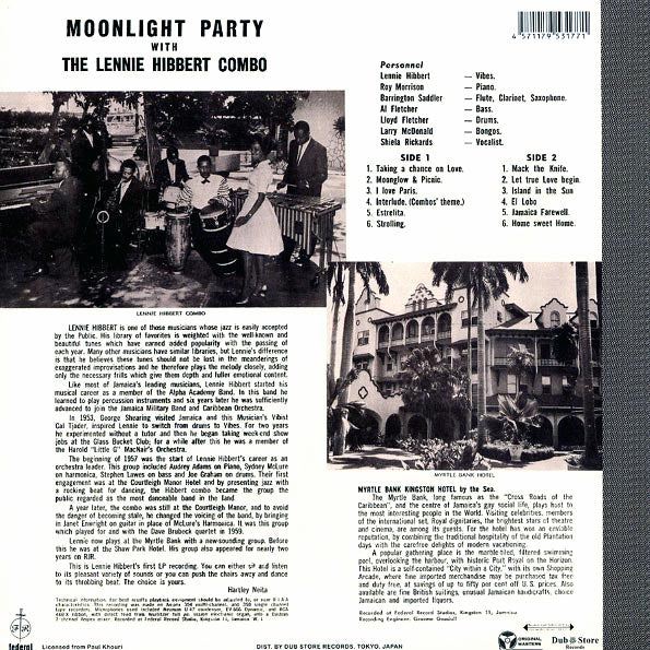 The Lennie Hibbert Combo - Moonlight Party At The Myrtle Bank Hotel (Japan) (Japan press)