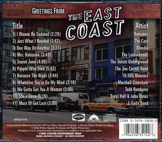 The Ramones, The Cars, Blondie, J. Geils Band, Etc. - Greetings From The East Coast