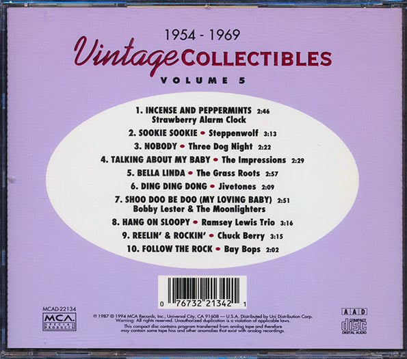 Three Dog Night, Steppenwolf, Impressions, Jivetones, Etc. - Vintage Collectibles 1954-1969 Volume 5