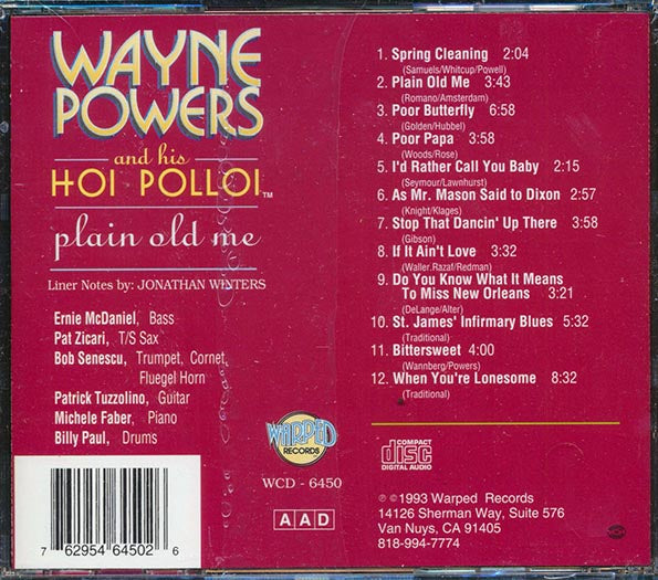 Wayne Powers And His Hoi Polloi - Plain Old Me CD