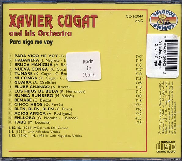 Xavier Cugat & His Orchestra - Para Vigo Me Voy
