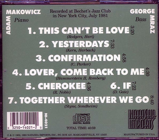 Adam Makowicz, George Mraz - Together Wherever We Go