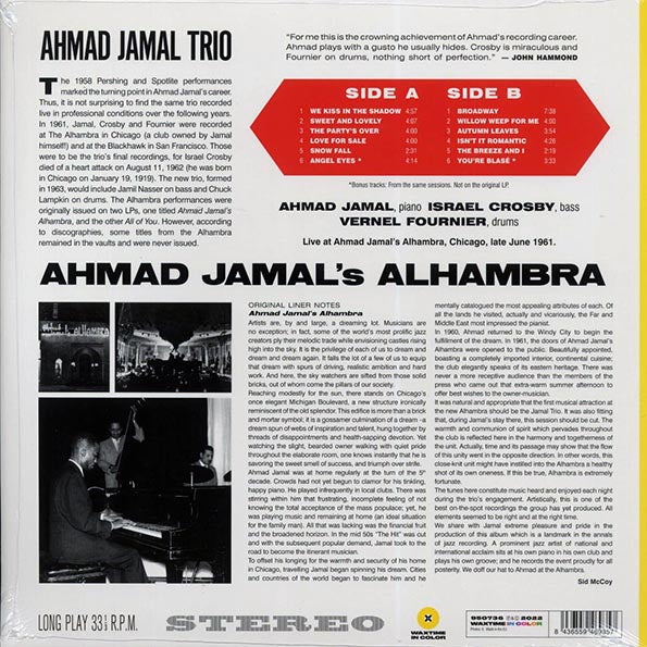 Ahmad Jamal - Ahmad Jamal's Alhambra (+2 bonus tracks) (ltd. ed.) (180g) (yellow vinyl)