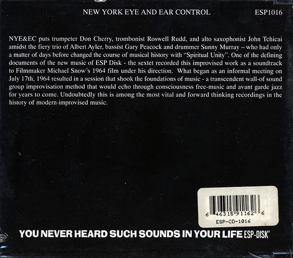 Albert Ayler, Don Cherry, John Tchicai - New York Eye And Ear Control