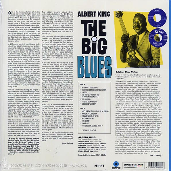 Albert King - The Big Blues (+2 bonus tracks) (ltd. ed.) (180g) (blue vinyl)