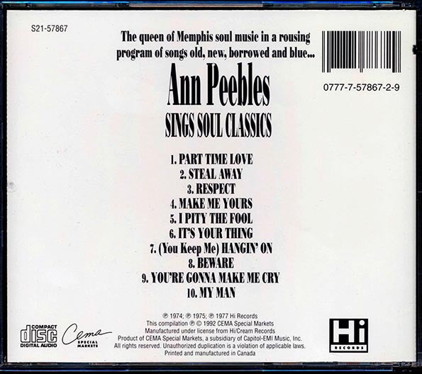 Ann Peebles - Sings Soul Classics (marked/ltd stock)