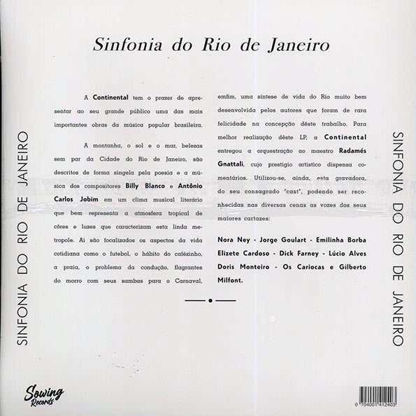 Antonio Carlos Jobim, Billy Blanco - Sinfonia Do Rio De Janeiro (ltd. ed.) (colored vinyl)